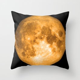 orange full moon Throw Pillow