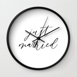 Just married Wall Clock | Minimalist, Text, Quotes, Decor, Minimalism, Graphicdesign, Minimal, Home, Quote, Saying 