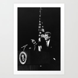 President Kennedy At Press Conference - 1962 Art Print