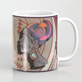 African woman profile on a woven basket Coffee Mug