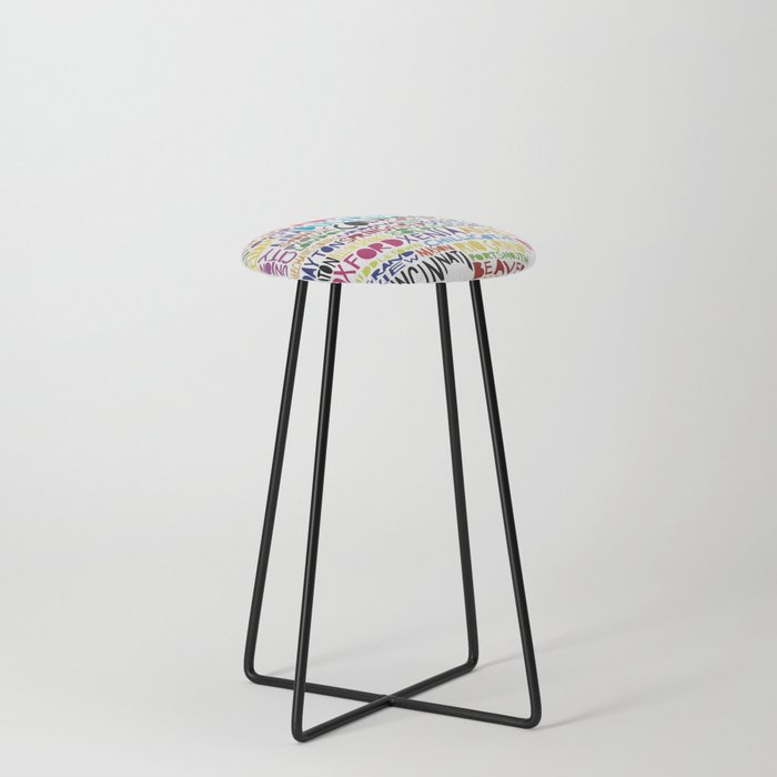 Ohio colorful typography art Counter Stool