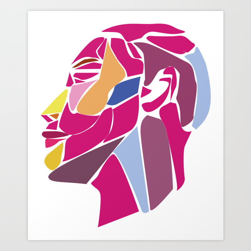 Modern Abstract With Structure Head Face Art Print By