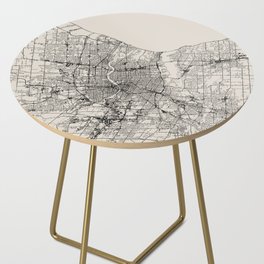 Rochester USA - Black and White City Map Side Table