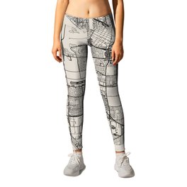 Oxnard, California - City Map Poster Leggings