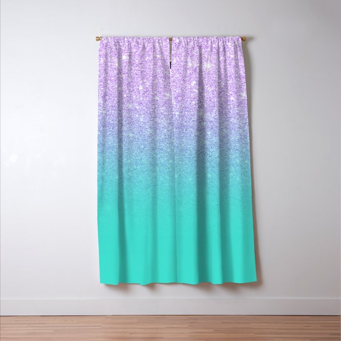 Modern Mermaid Lavender Glitter Turquoise Ombre Pattern