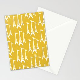 Mid Century Modern Giraffe Pattern 221 Mustard Yellow Stationery Card