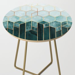 Teal Hexagons Side Table