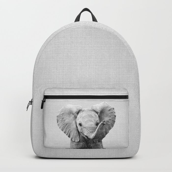 Baby Elephant - Black & White Backpack