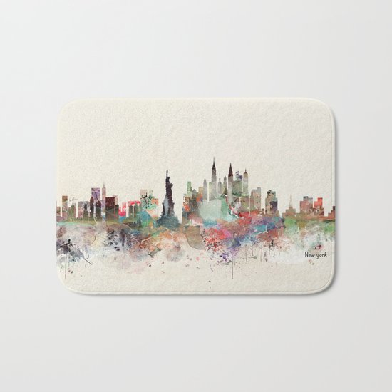 new york city skyline Bath Mat