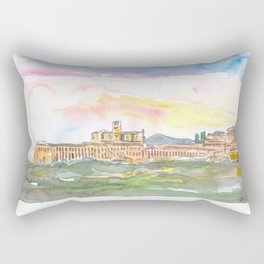 Assisi Skyline Italian Town at Sunset Rectangular Pillow
