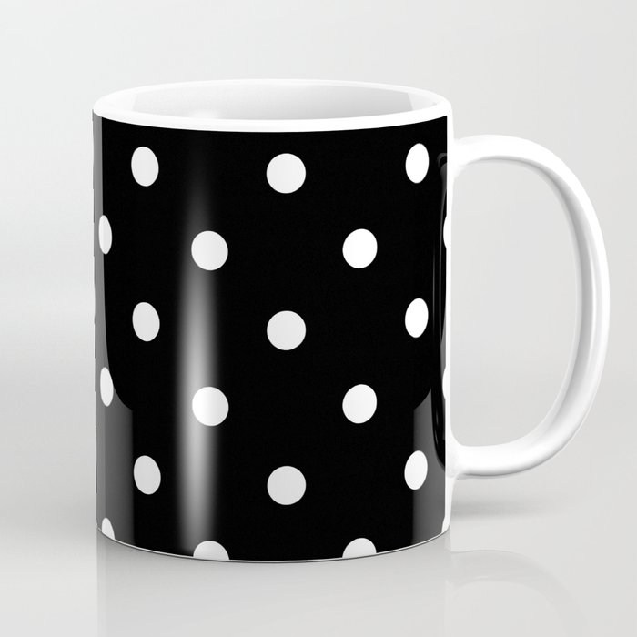 Modern Polka Dot Personalized Coffee Mug - White