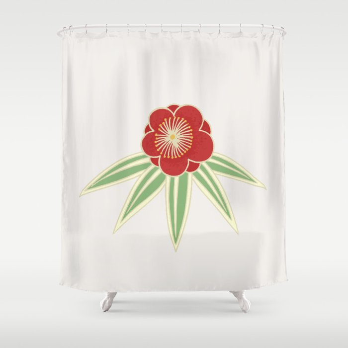 Crimson Flower Shower Curtain