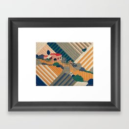 A Country Scene - Needlepoint Framed Art Print