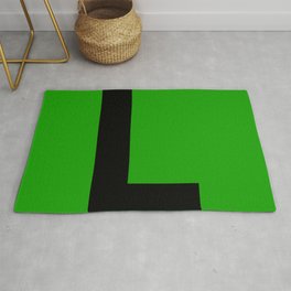 Letter L (Black & Green) Area & Throw Rug