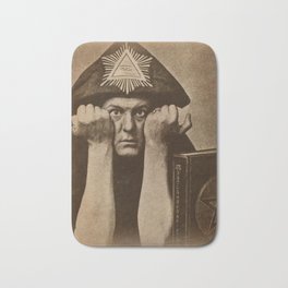 Aleister Crowley occultist with magick book Bath Mat | Photo, Esoteric, Aleistercrowley, Oto, Magick, Thelema, Satanist, Occult 
