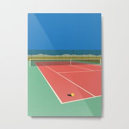 Tennis Court In The Desert Metal Print