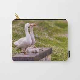 Geese family with two little goslings outdoor in nature Carry-All Pouch