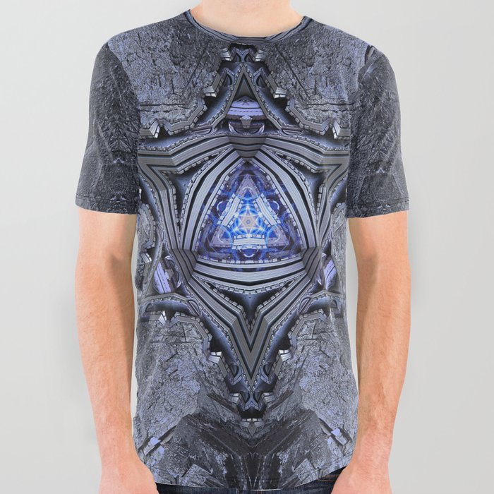 Sacred Geometry Art - Zion HEX - Futuristic City Design All Over Graphic Tee