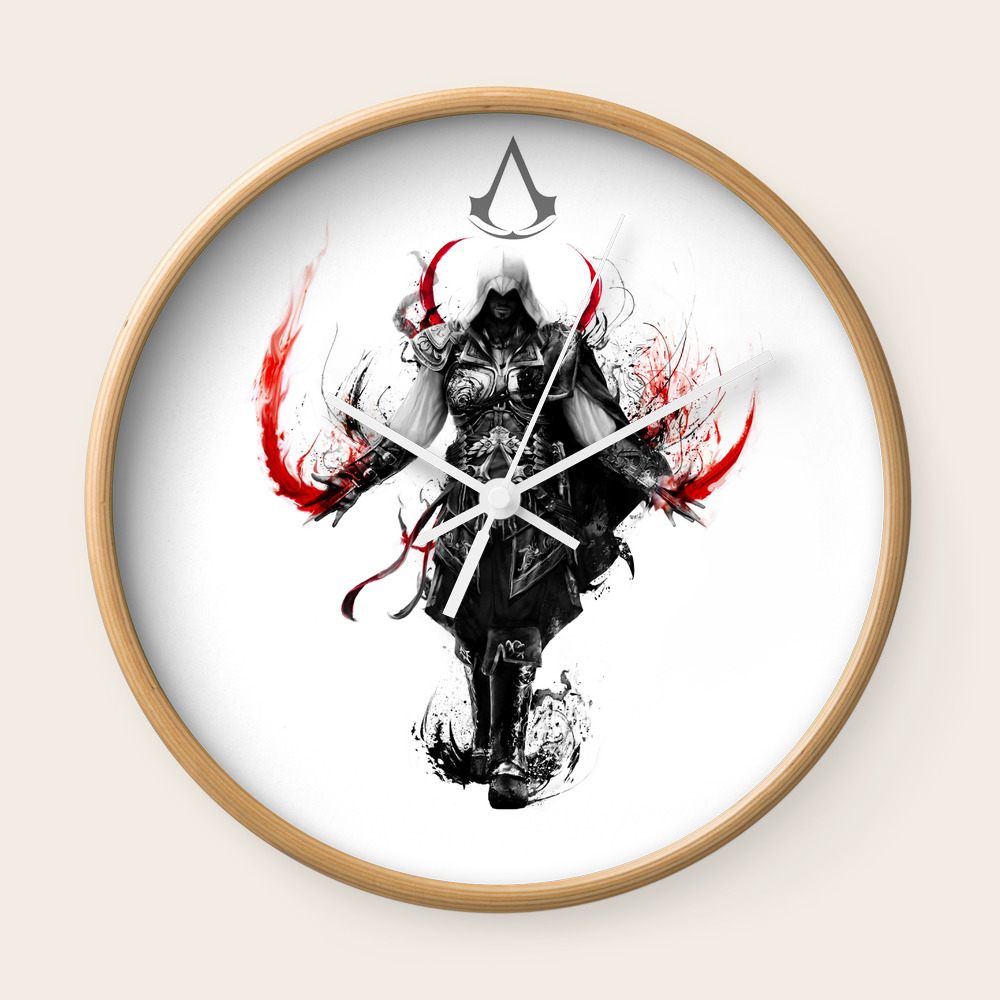 Assassin's Creed Ezio Symbol Assassin S Creed Ezio Wall Clock By Ururuty Society6 society6