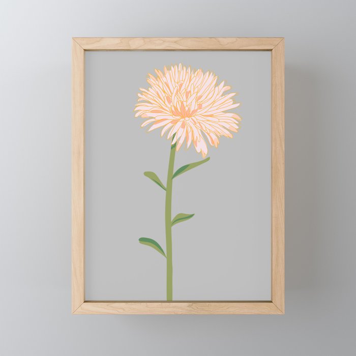 Pretty flower in peach Framed Mini Art Print