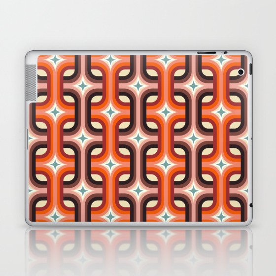 Mid century squares pattern brown and blush  Laptop & iPad Skin