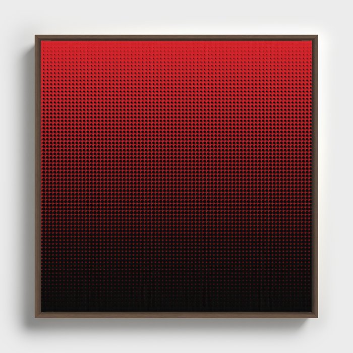 Red & Black Halftone Framed Canvas