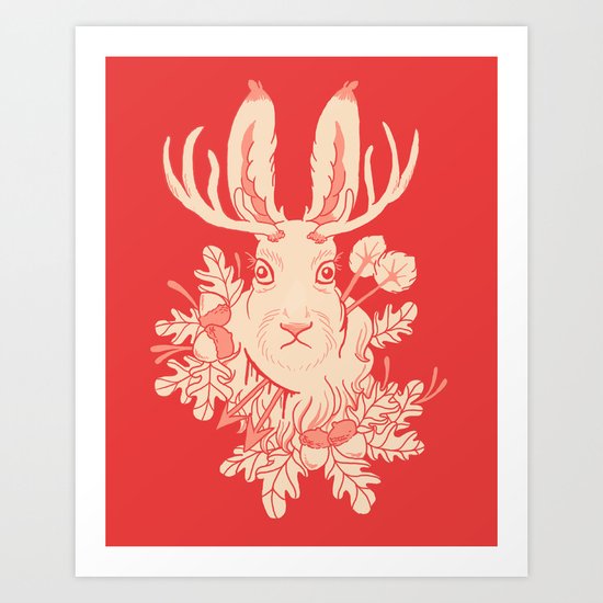 Jackalope Tattoo Art Print