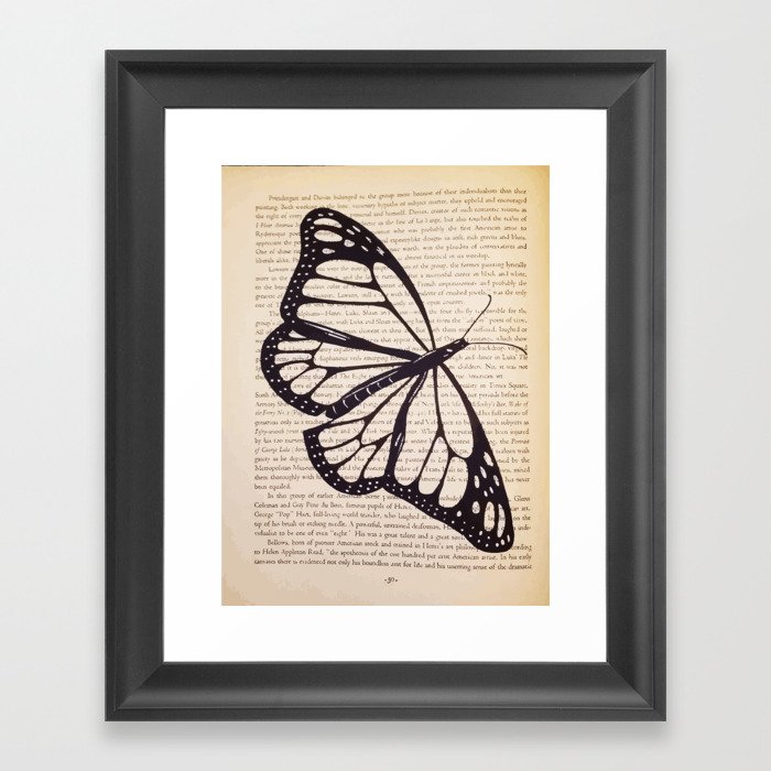 Butterfly in a Book Framed Art Print