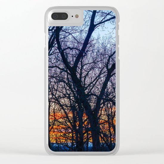 Sunset in the forest Clear iPhone Case