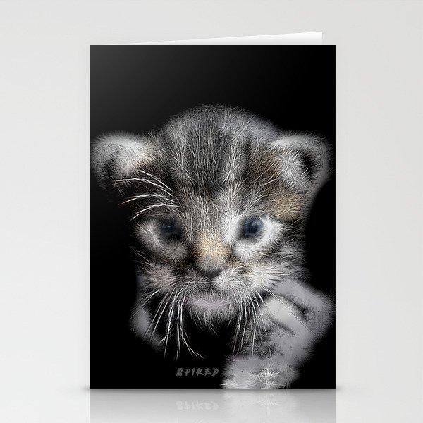 Spiked Grey Kitten Stationery Cards