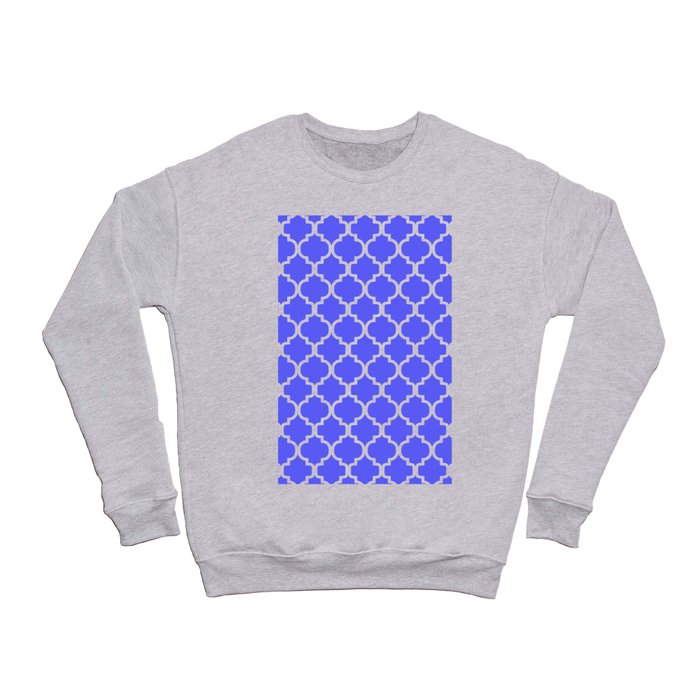 Moroccan Trellis (White & Azure Pattern) Crewneck Sweatshirt