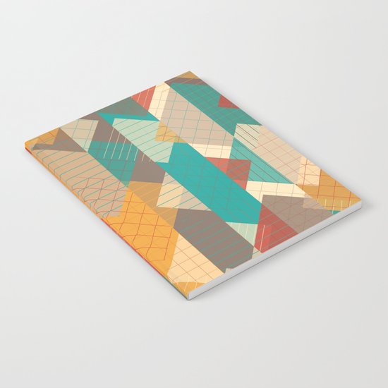 Geometric Geek Pattern - Squares, Stripes, Grids Notebook