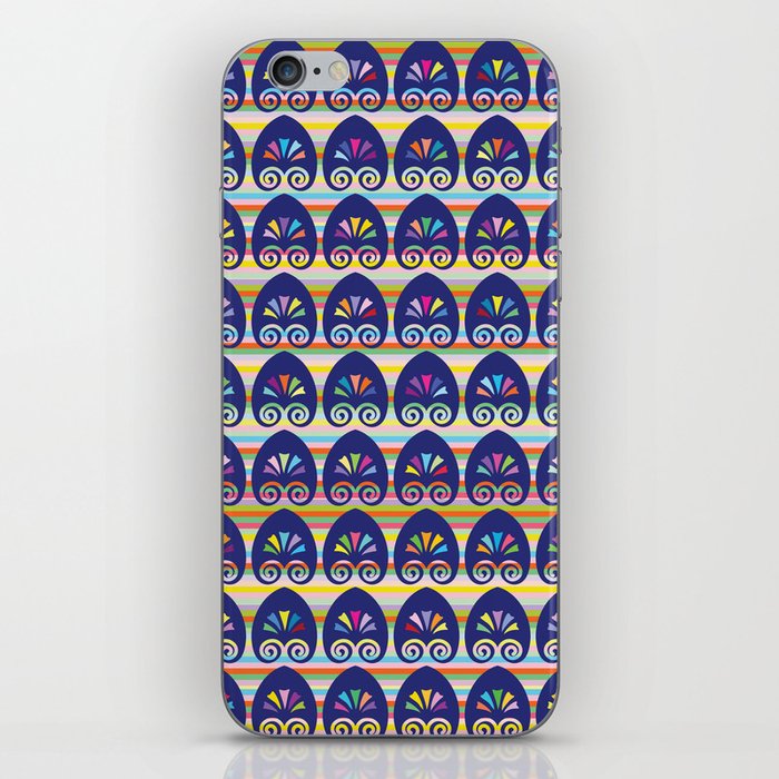 Multicolored fans and stripes pattern iPhone Skin