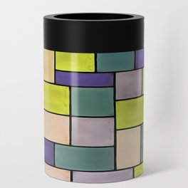 Rectangles And Squares Contemporary Black Outline Art 2 Can Cooler