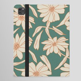 Charismatic Floral on Green iPad Folio Case