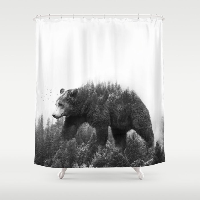 Walking trough the forest Shower Curtain