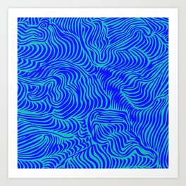 blue blue flow Art Print