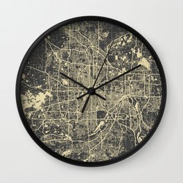 Minneapolis Map yellow Wall Clock