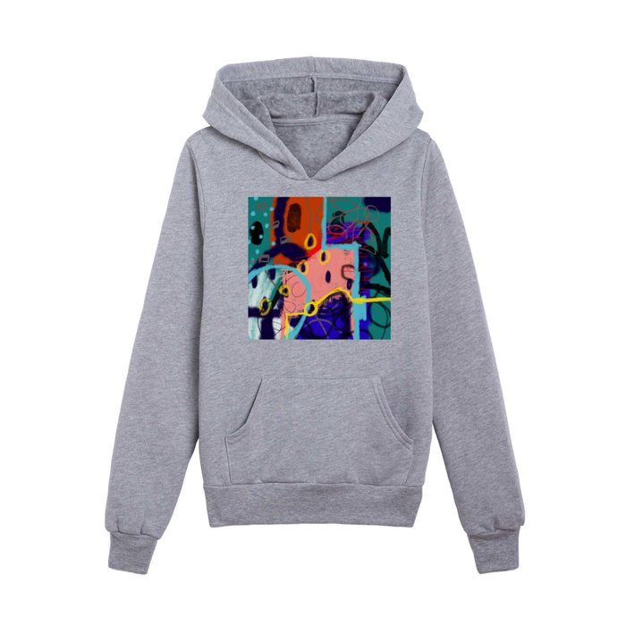 A dinner with friends. Abstract Art. Contemporary Painting.  Kids Pullover Hoodie