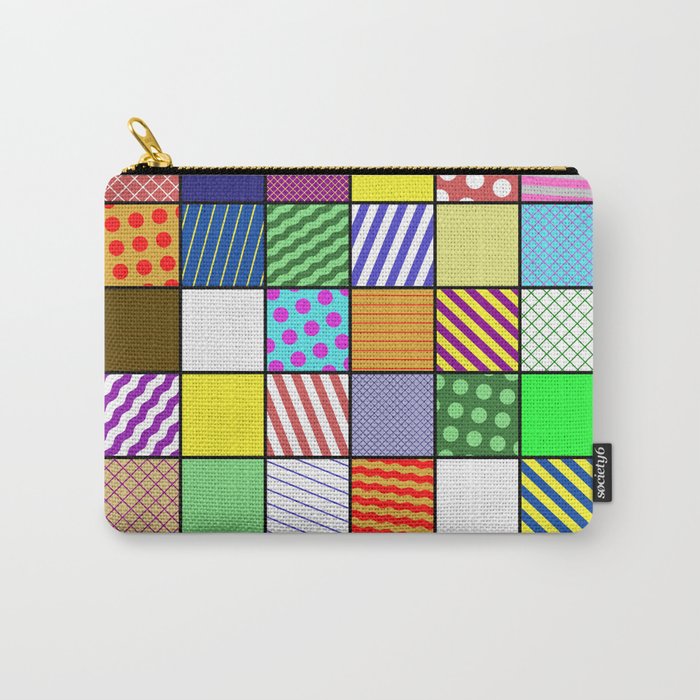Retro Patchwork - Abstract, geometric, patterned design Carry-All Pouch