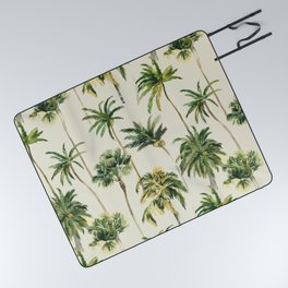 Watercolor Palm Trees Picnic Blanket