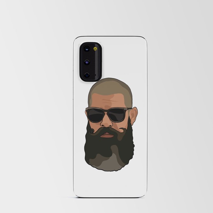 Hipster man with beard and sunglasses Android Card Case