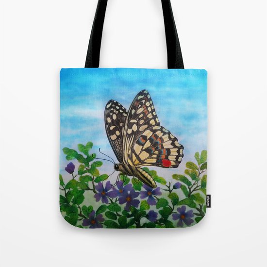 Chequered swallowtail Tote Bag