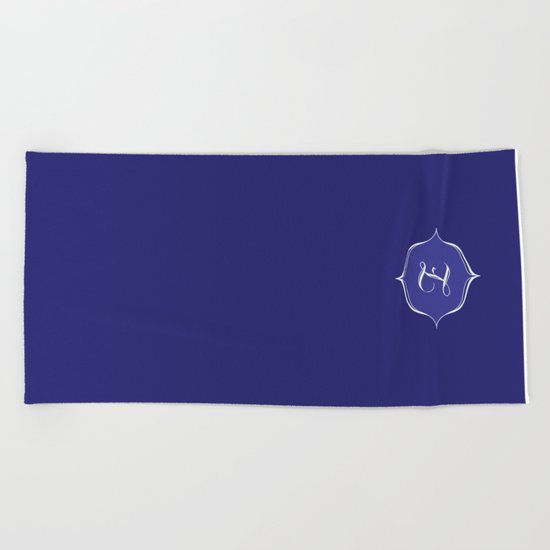 Z Monogram Royal Blue Beach Towel