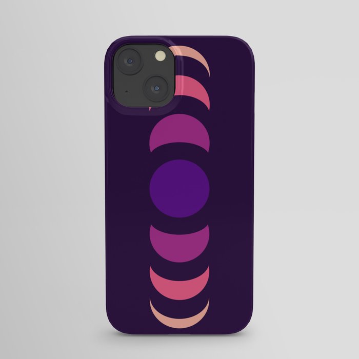 Abstract Minimal Purple Retro Style Moon Phase - Chikayuki iPhone Case
