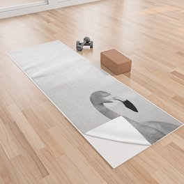 Flamingo 2 - Black & White Yoga Towel