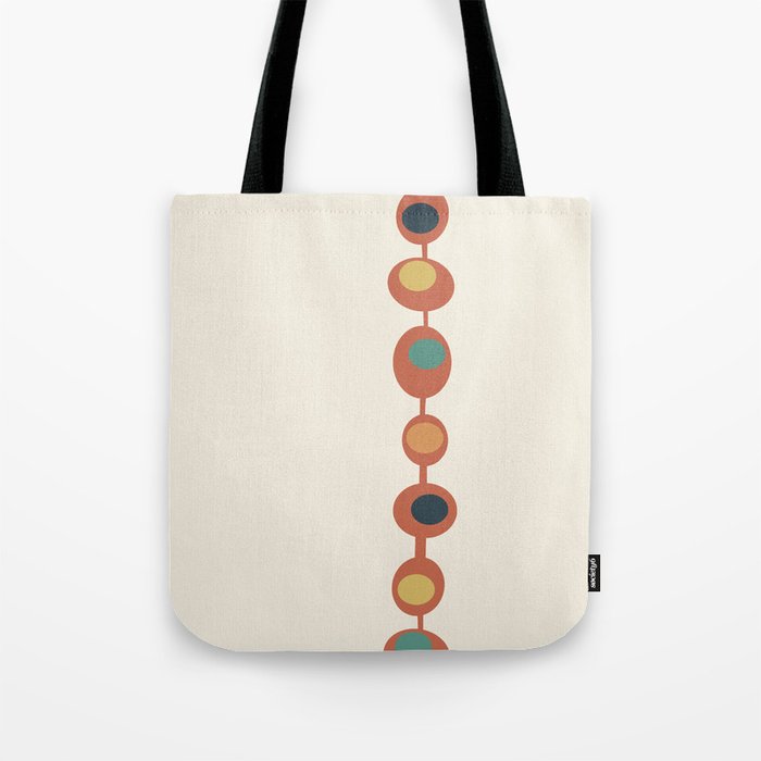 Retro Mid Century Baubles in Orange, Yellow, Teal and Cream Tote Bag