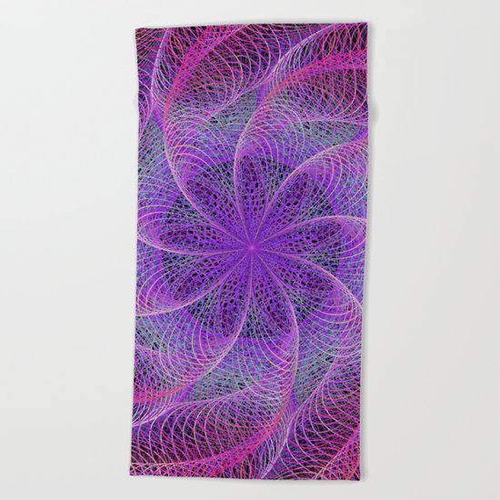 Pink spiral magic Beach Towel