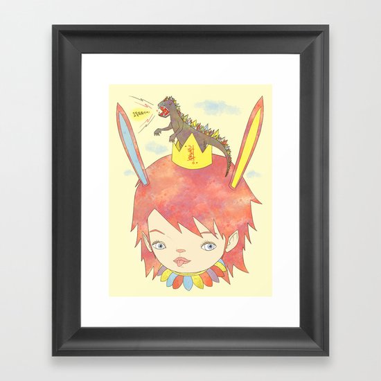 CROWN NEST - GOZILLA KING 고질라킹 Framed Art Print