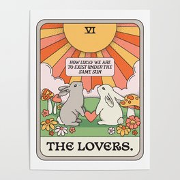 The Lovers Bunny Tarot Card Poster